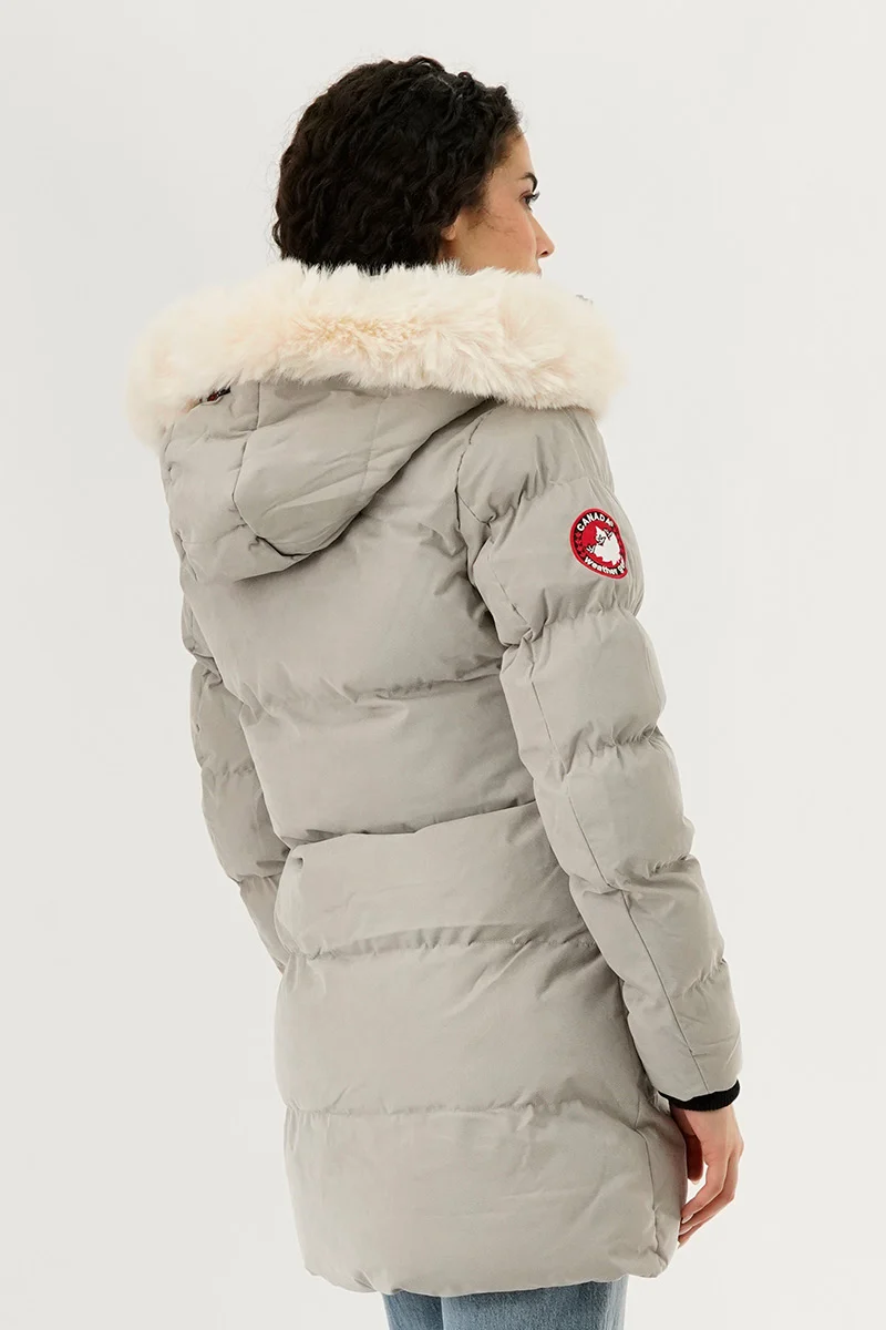 Hip Length Parka Jacket - Grey - Image 3