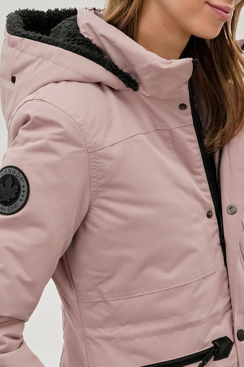 Faux Fur Lined Parka Jacket - Pink - Image 4