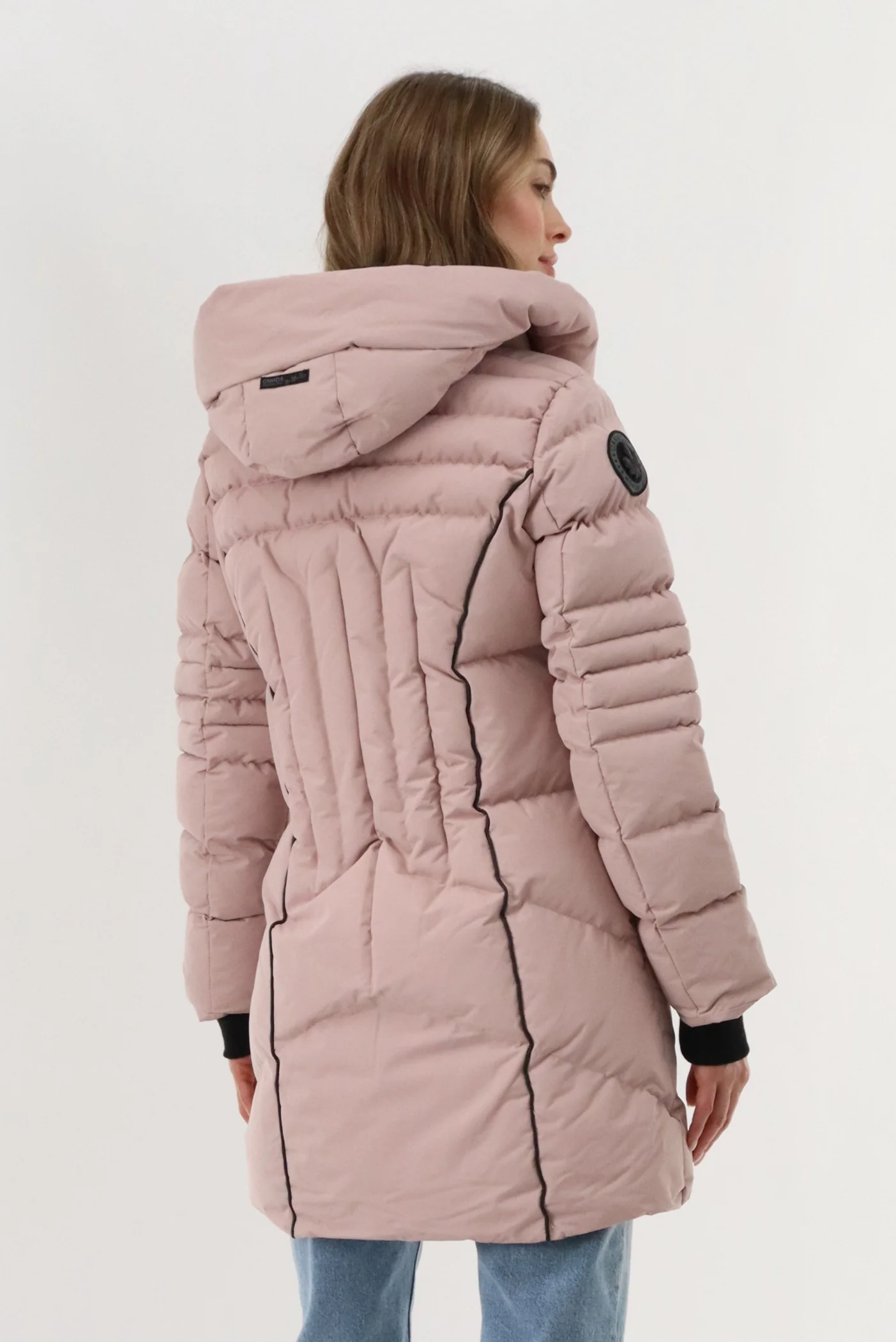 Quilted Hooded Parka Jacket - Blush - Image 3
