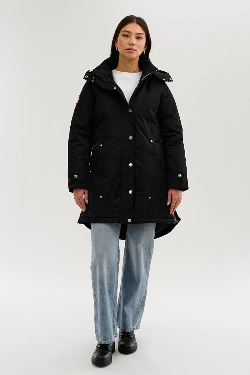 Sherpa Lined Parka Jacket - Black - Image 5
