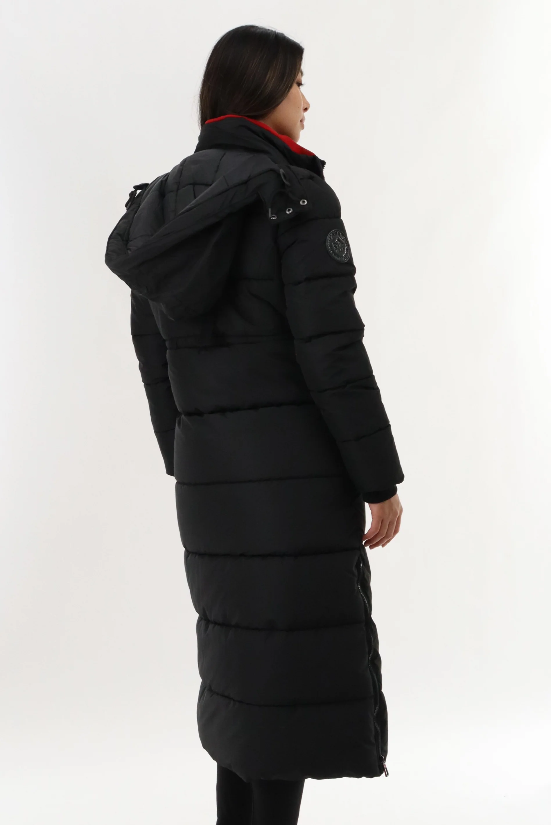 Long Quilted Parka Jacket - Black - Image 3