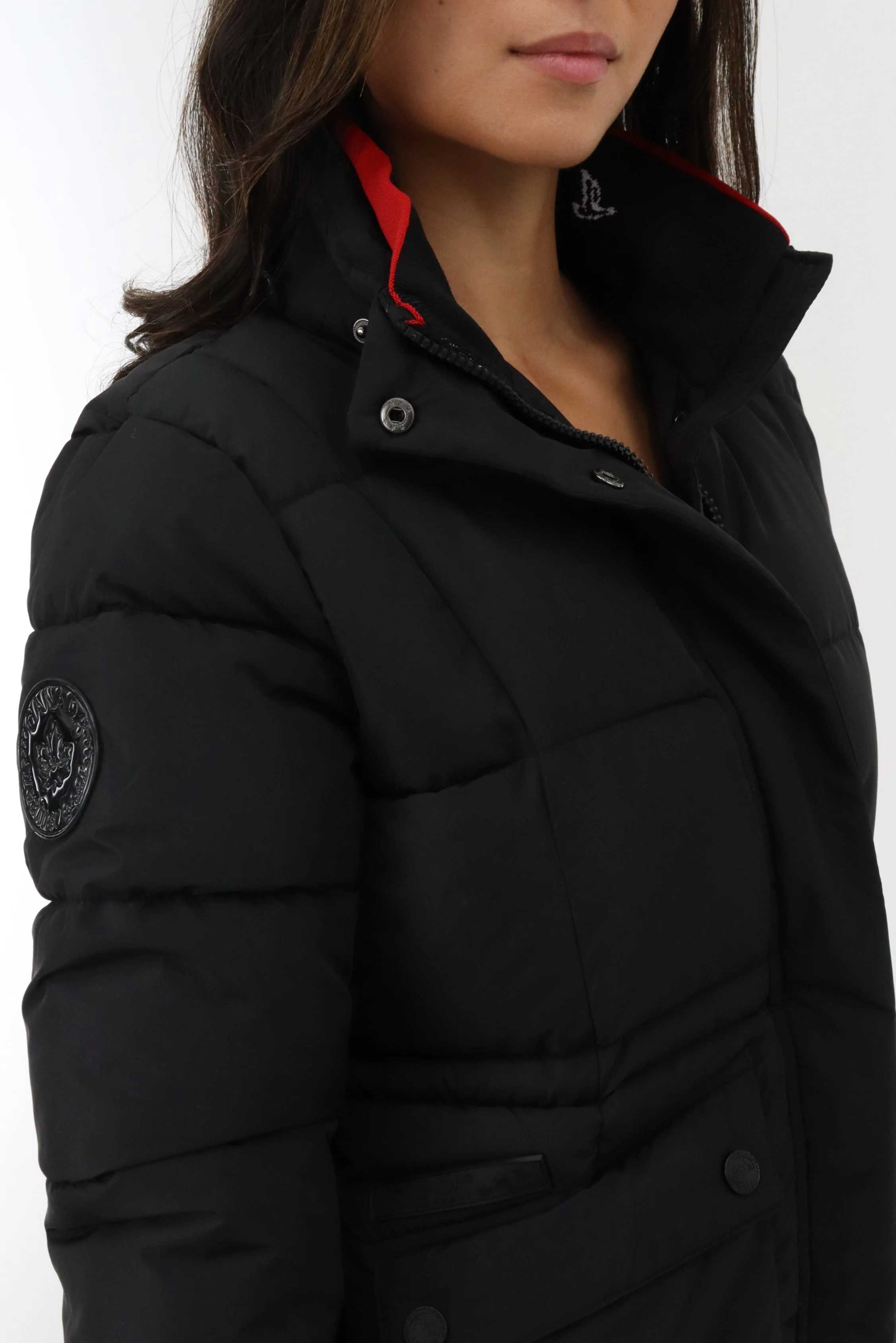 Long Quilted Parka Jacket - Black - Image 4