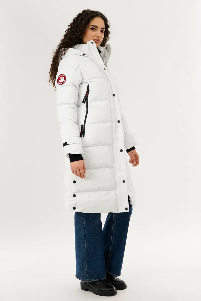 Quilted Maxi Parka Jacket - White - Image 2