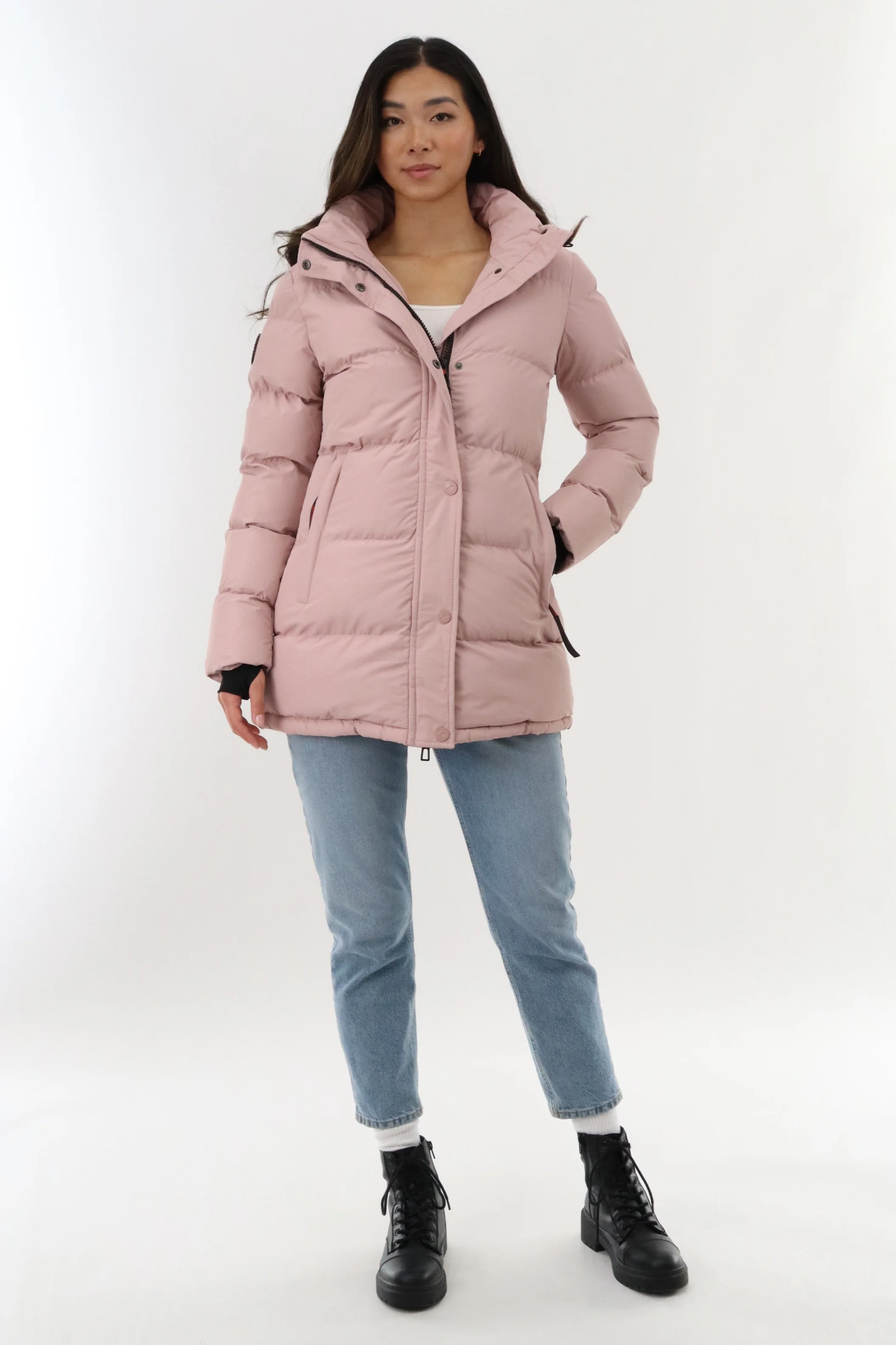 Hip Length Parka Jacket - Blush - Image 5