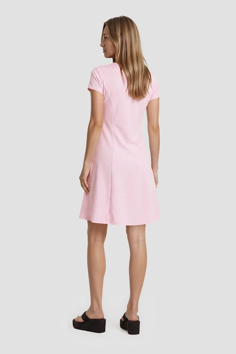 Round Neck Short Dress - Pink - Image 2
