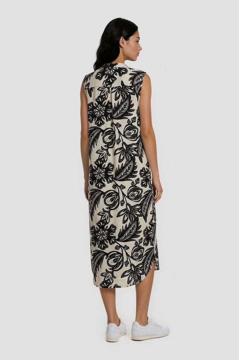 Sleeveless High Low Dress - Beige - Image 2