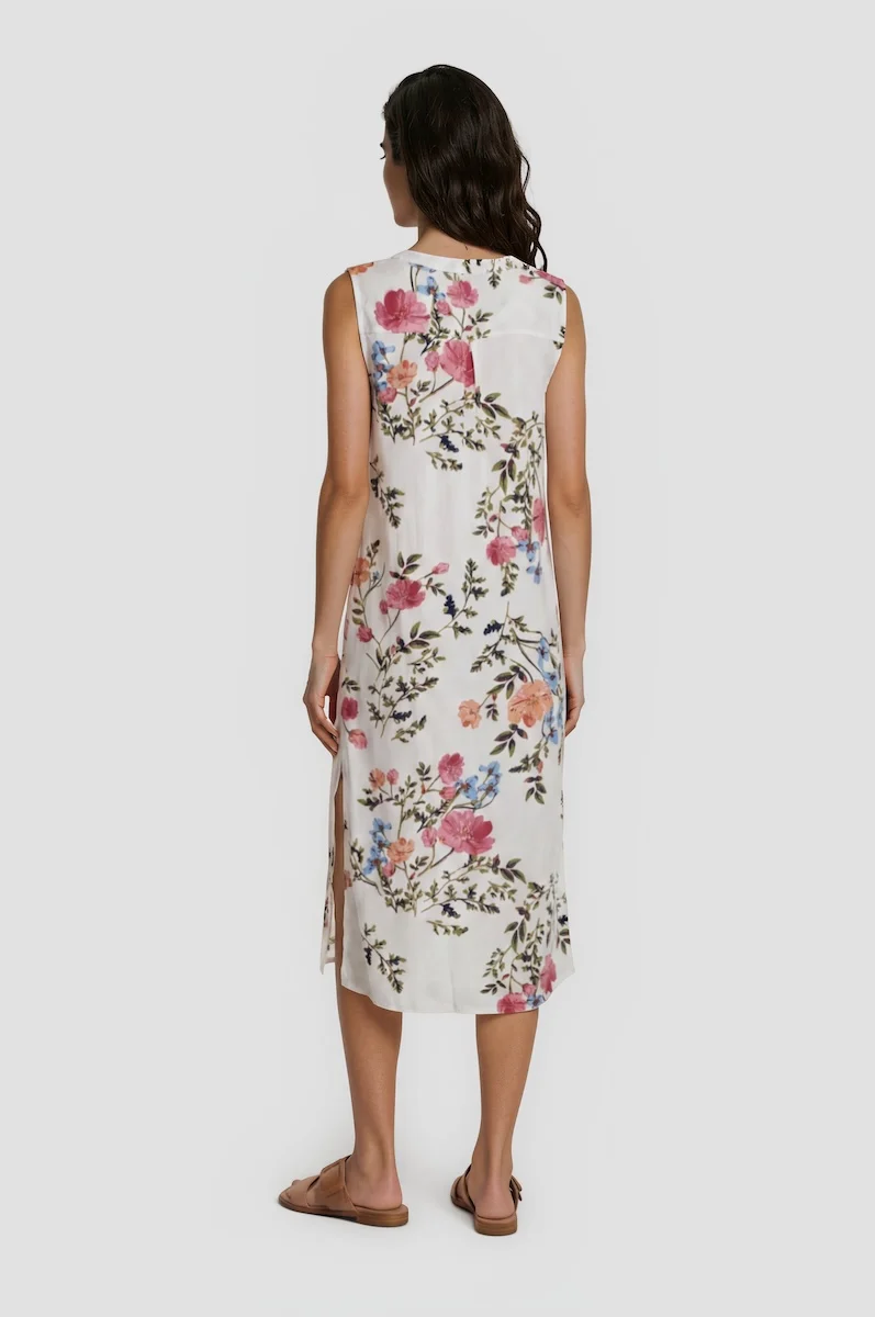 Sleeveless High Low Dress - White - Image 2