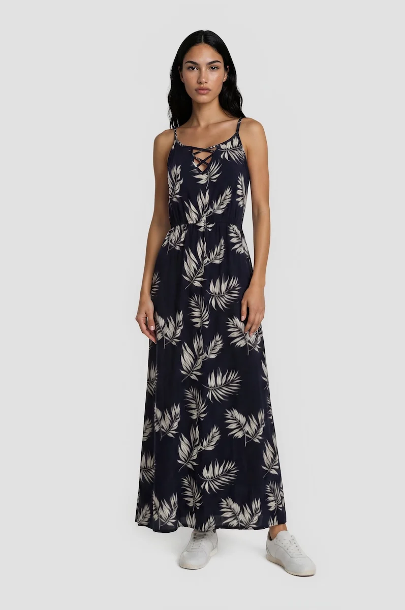 Thin Strap Maxi Dress - Navy
