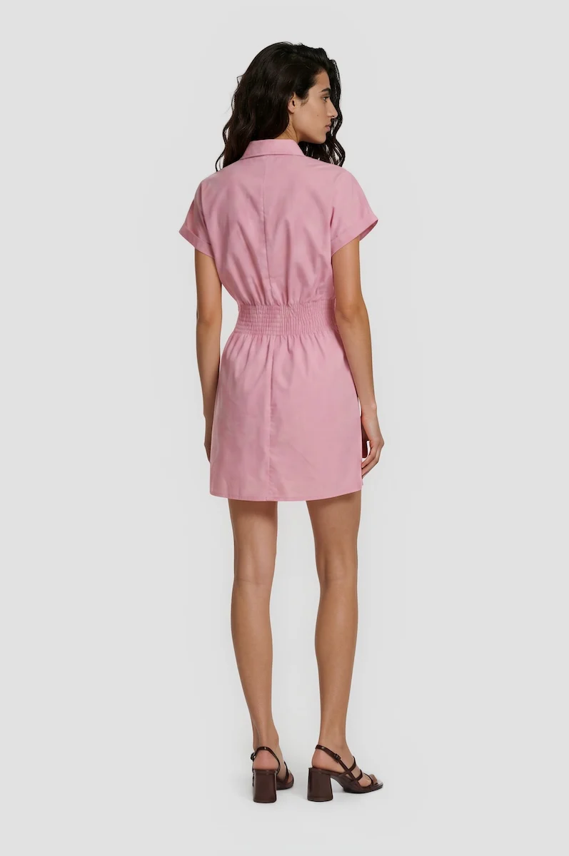 Drop Shoulder Buckle Dress - Pink - Image 2