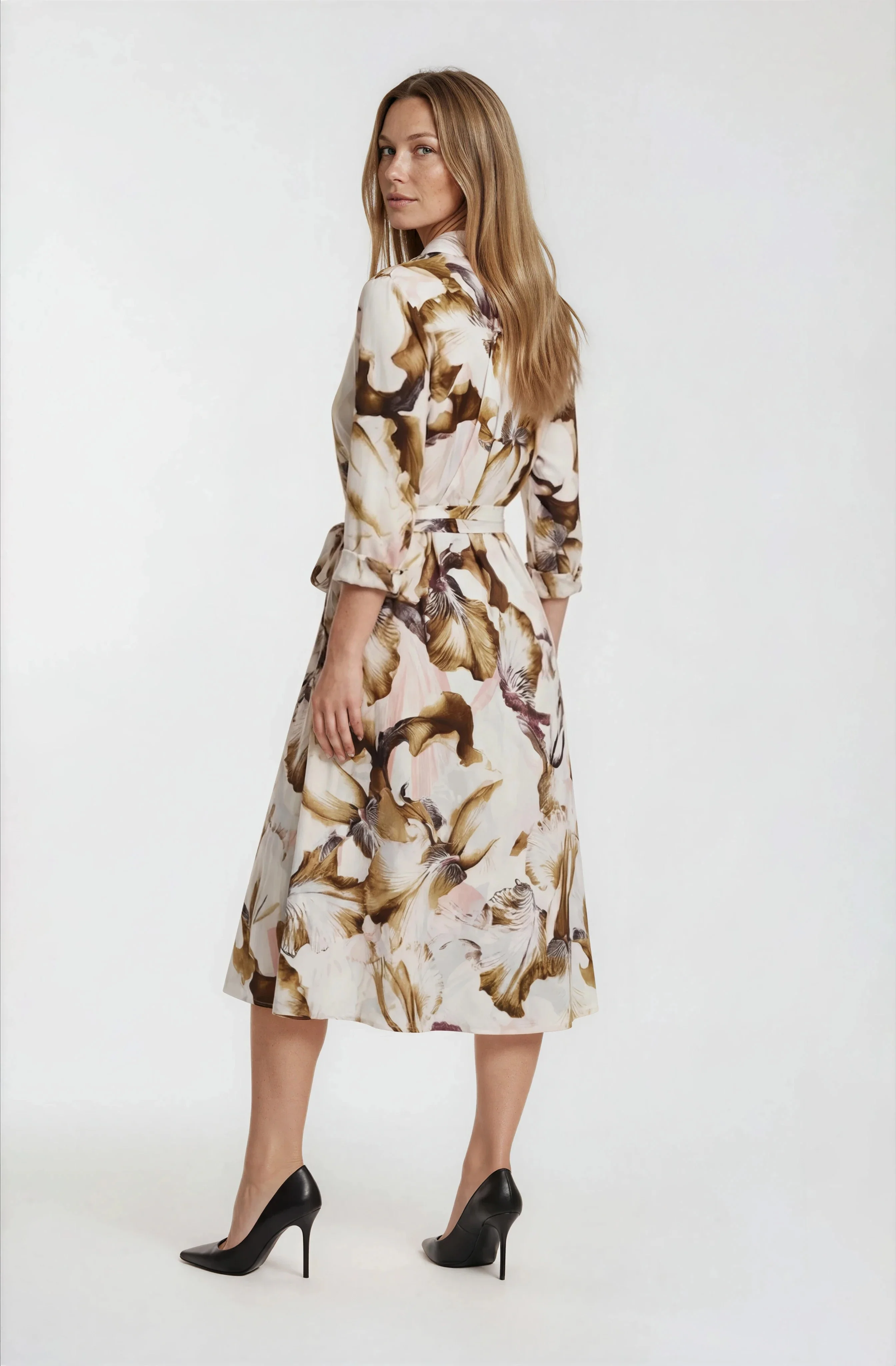 Printed Midi Dress - White - Image 2
