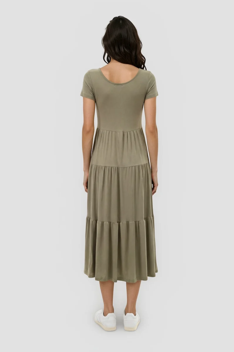Tiered Maxi Dress - Green - Image 2