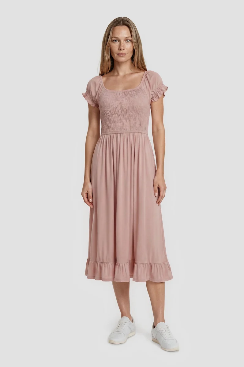 Smocked Maxi Dress - Blush