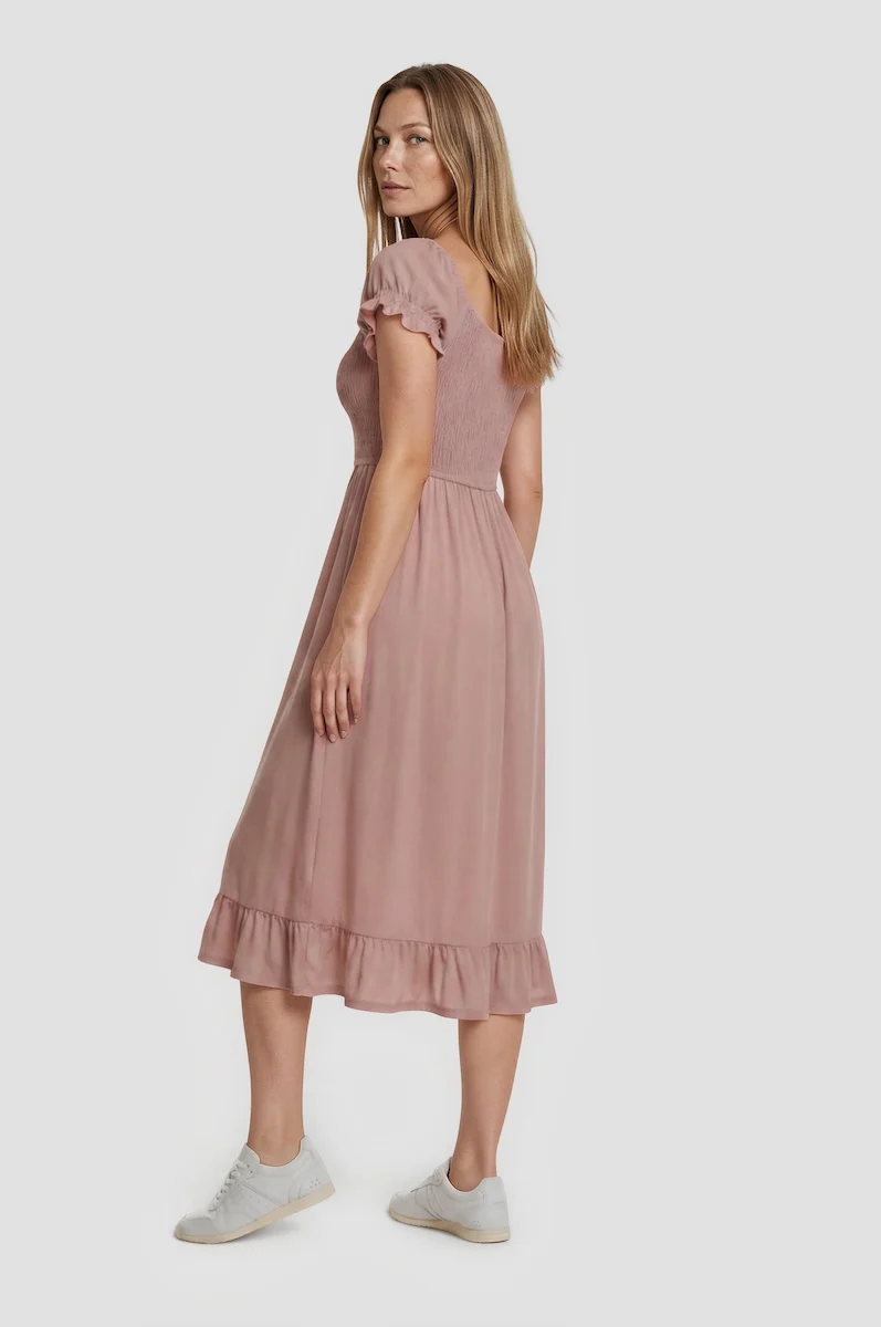 Smocked Maxi Dress - Blush - Image 2