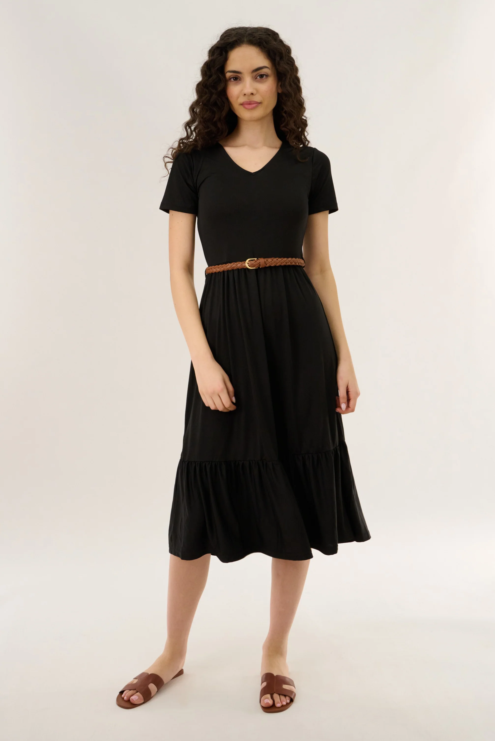 Belted Maxi Dress - Black