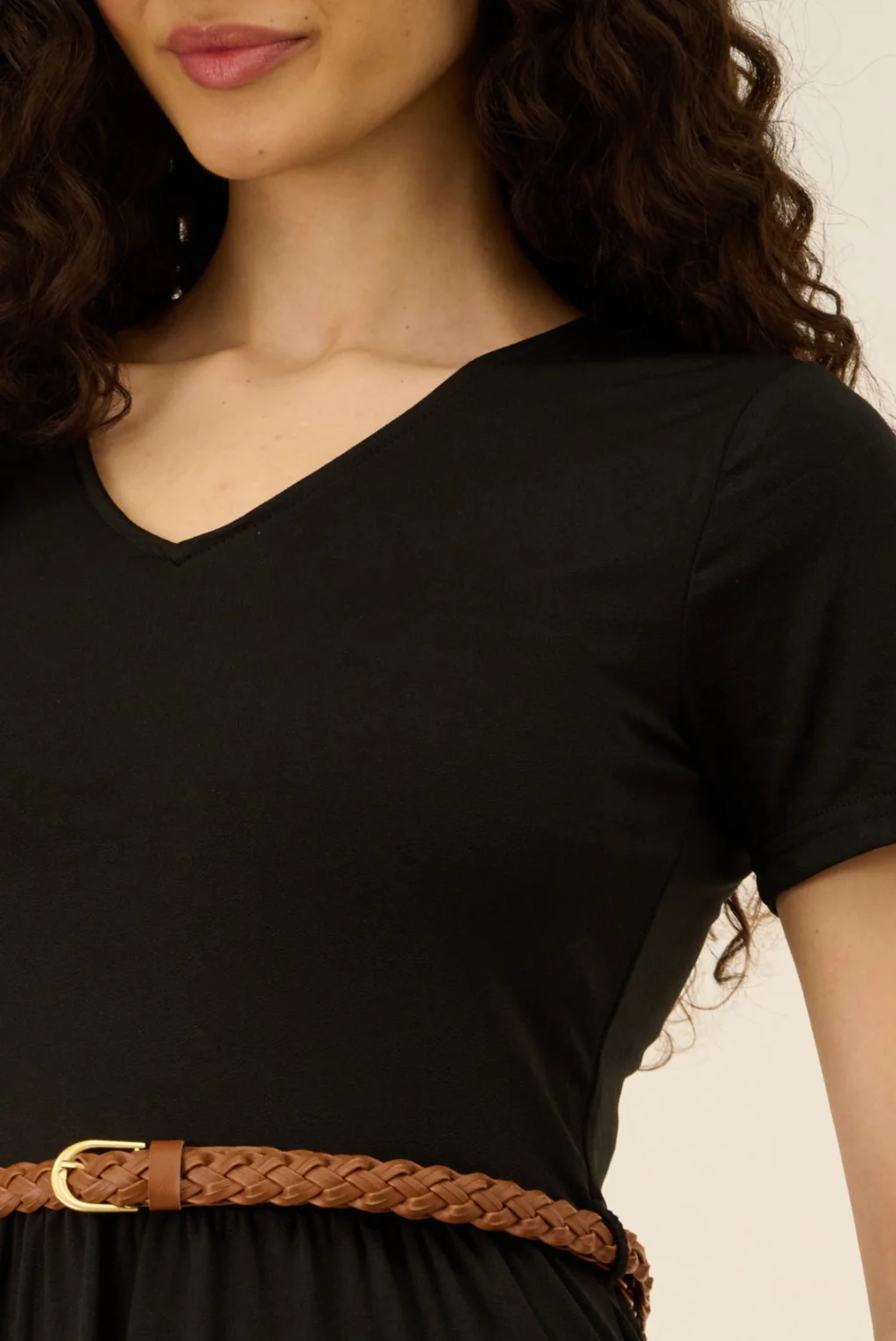 Belted Maxi Dress - Black - Image 4