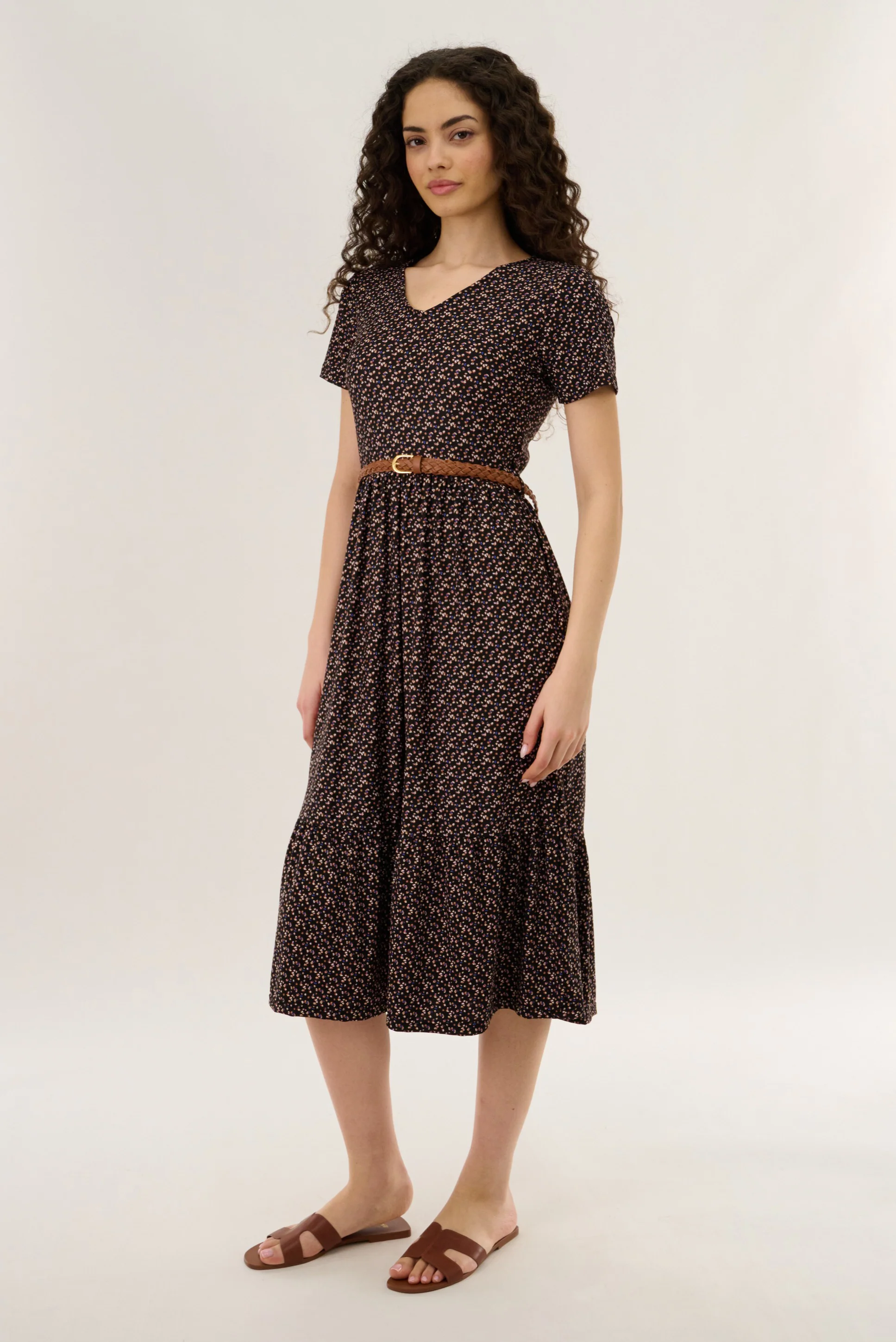Belted Maxi Dress - Black - Image 2