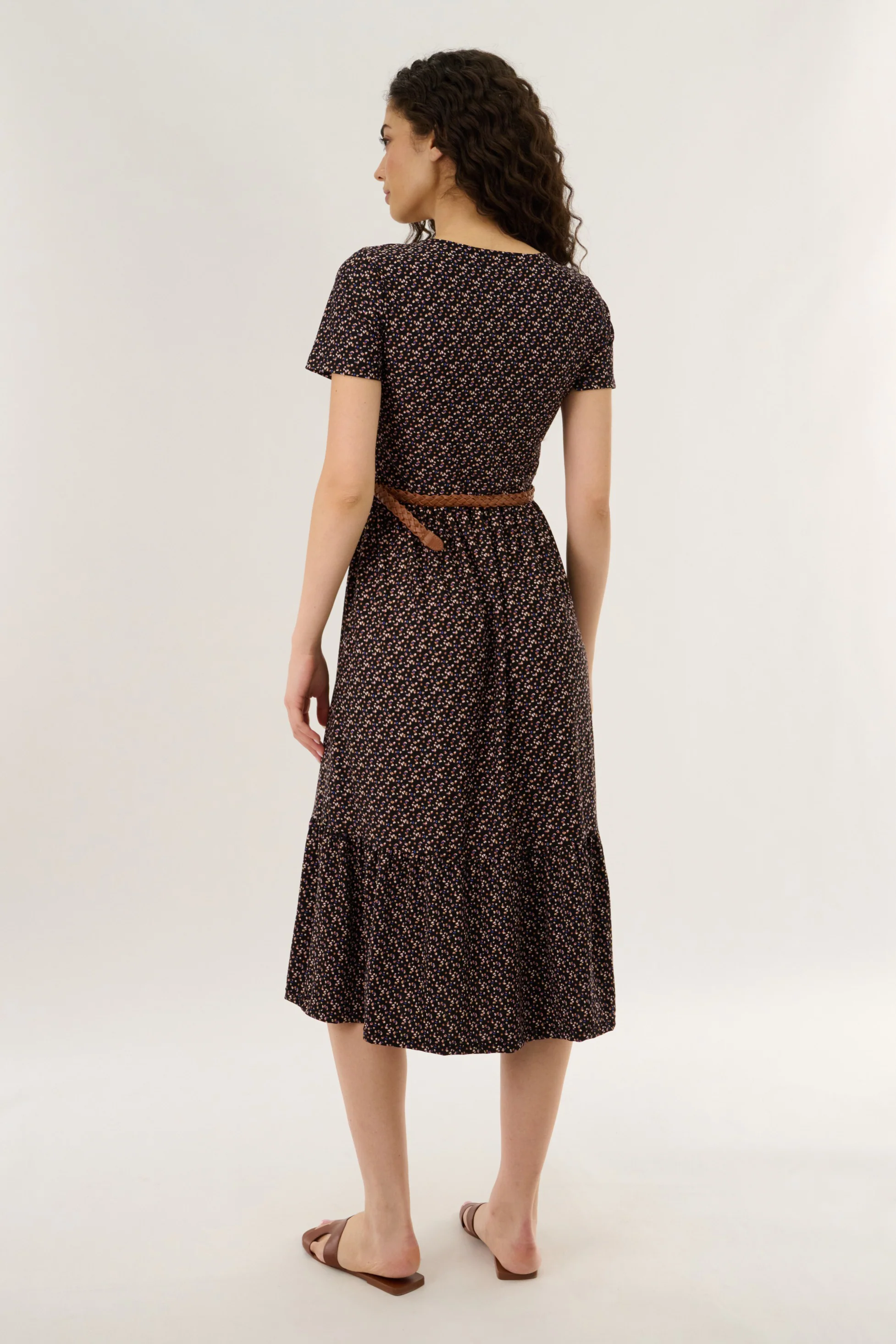 Belted Maxi Dress - Black - Image 3