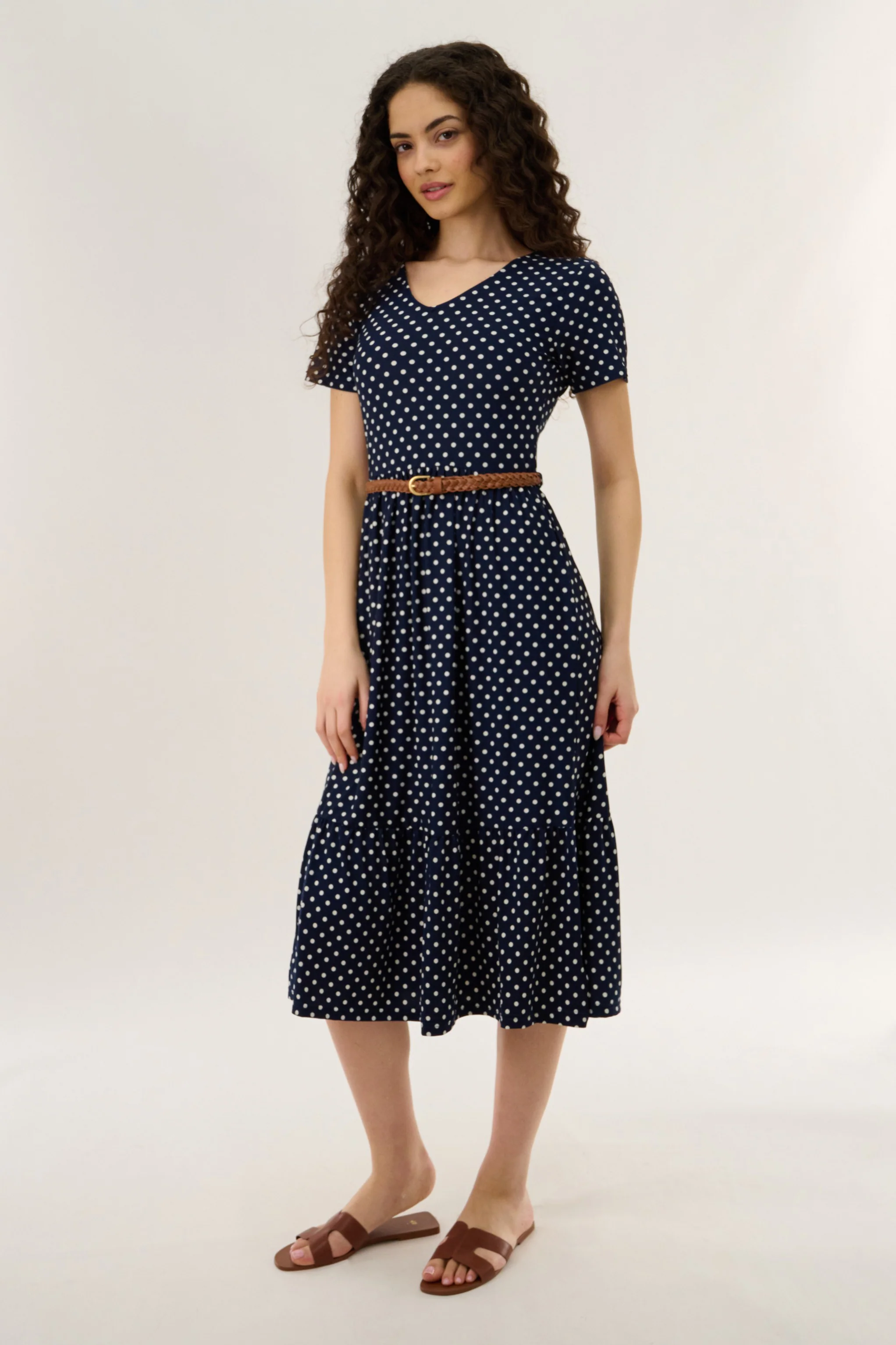 Belted Maxi Dress - Navy - Image 2