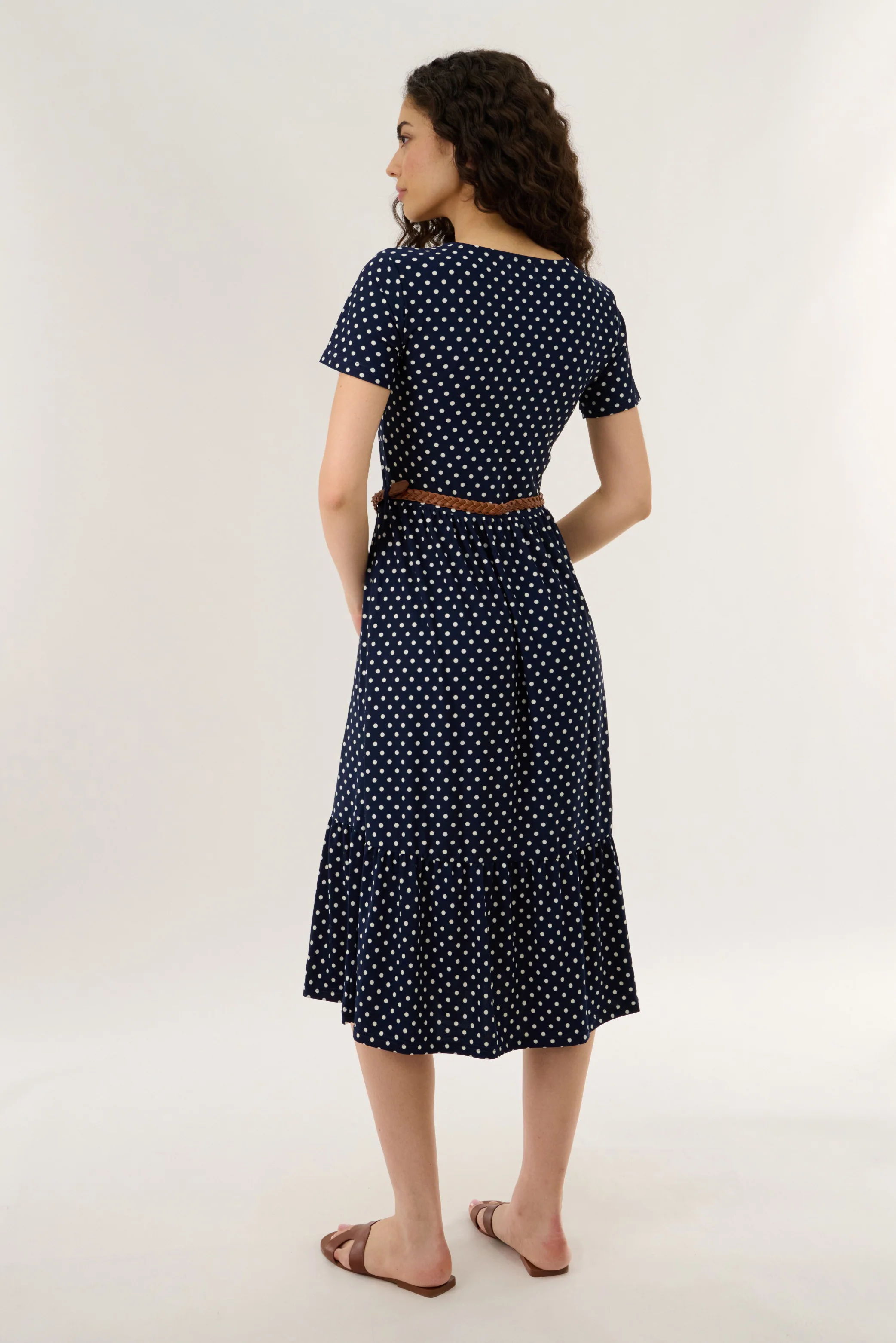 Belted Maxi Dress - Navy - Image 3