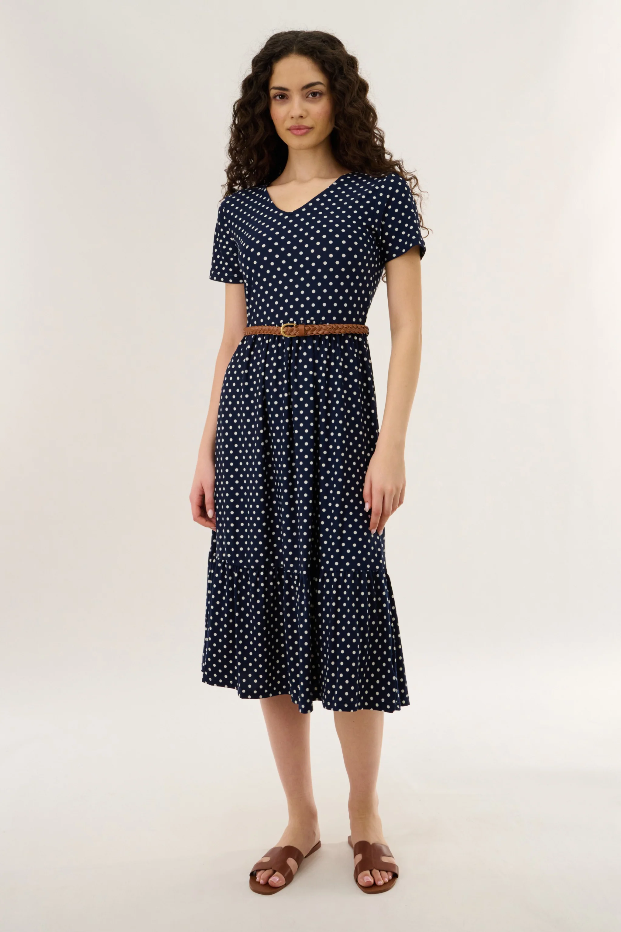 Belted Maxi Dress - Navy - Image 5