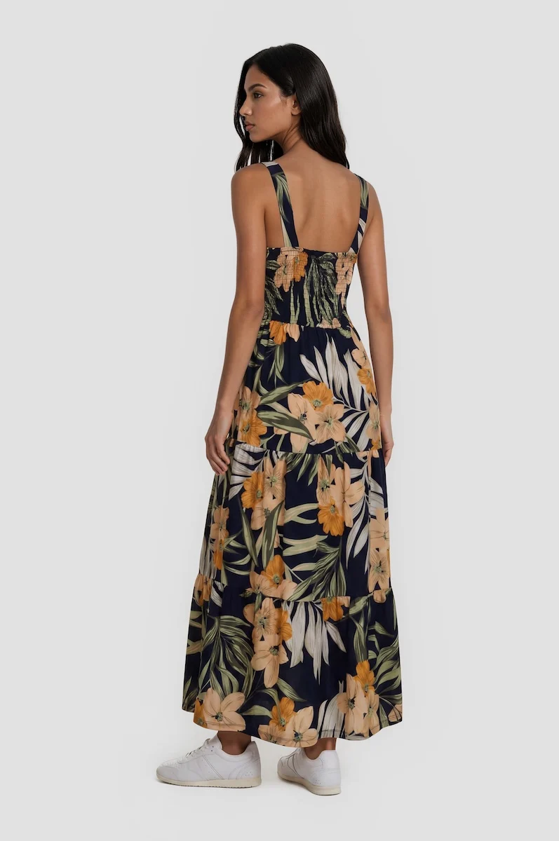 Sleeveless Smock Waist Dress - Multi - Image 2