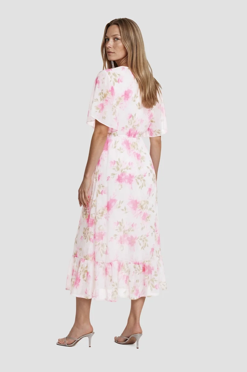 Printed Tiered Maxi Dress - White - Image 2