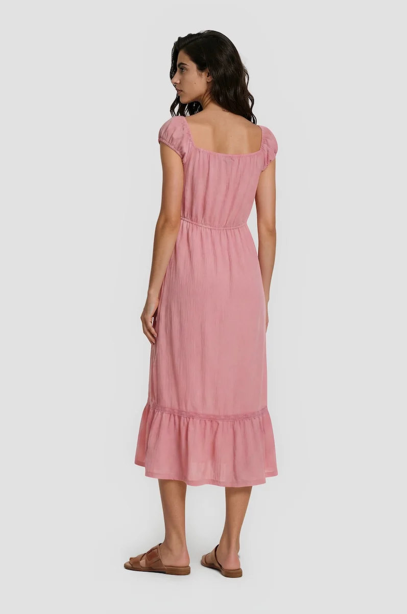 Off Shoulder Maxi Dress - Pink - Image 2