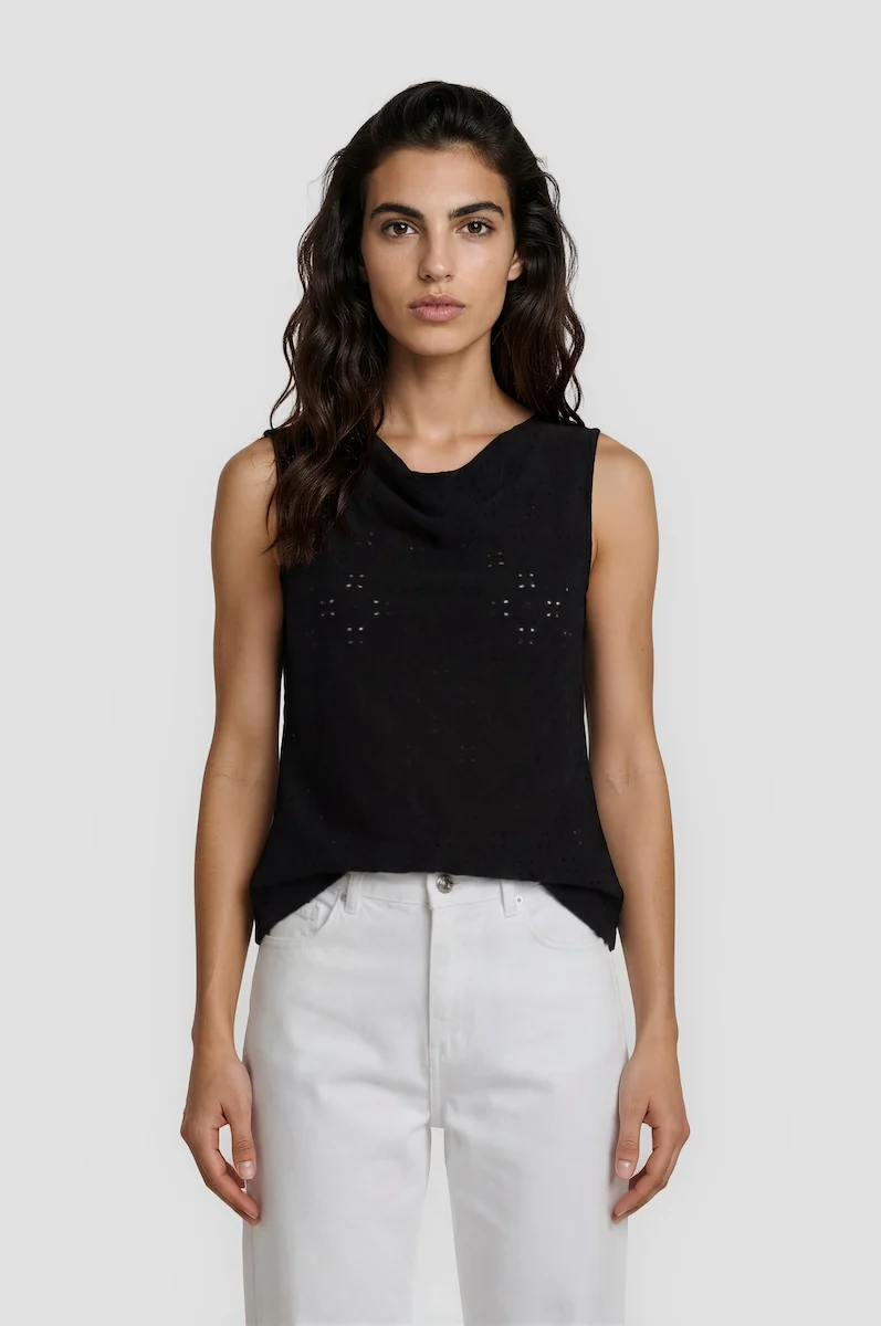 Cowl Neck Top - Black