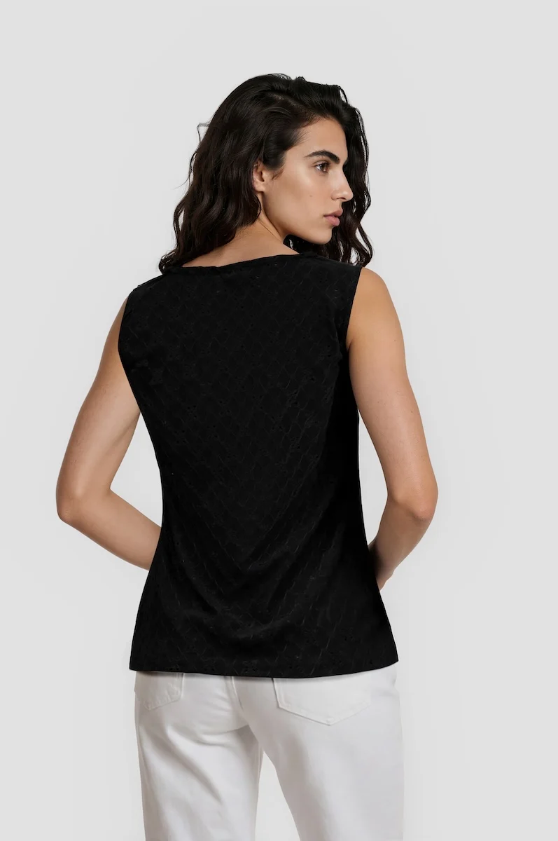Cowl Neck Top - Black - Image 2