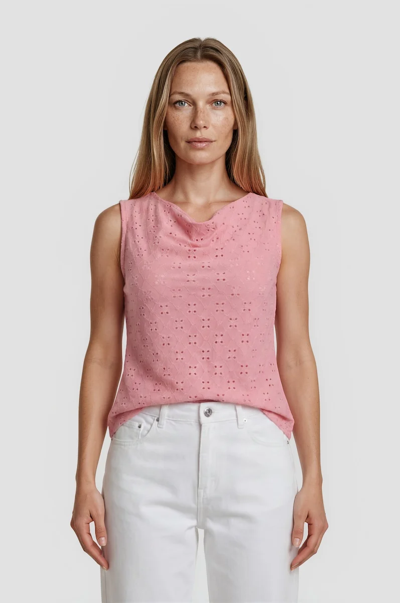 Cowl Neck Top - Pink