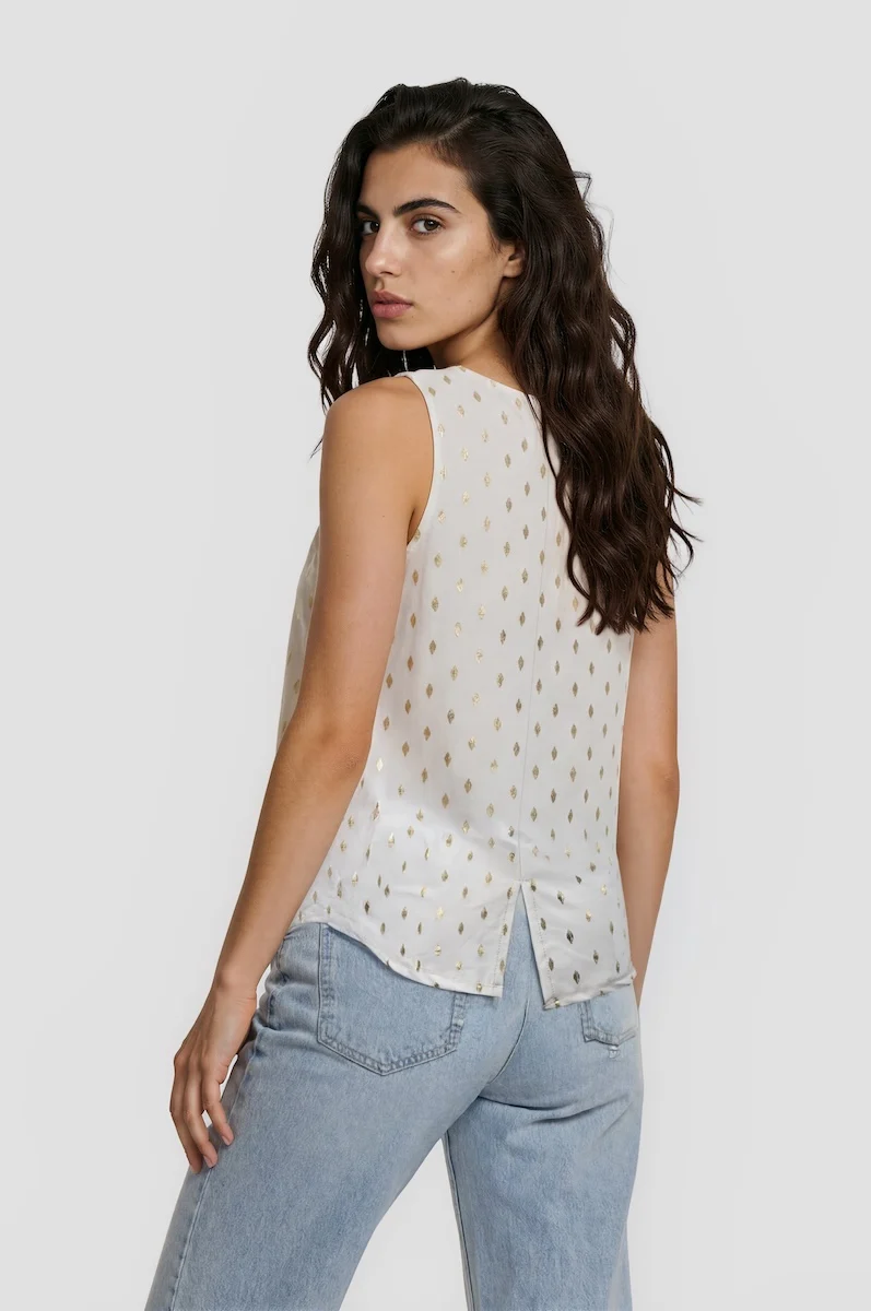 Square Neck Tank Top - White - Image 2