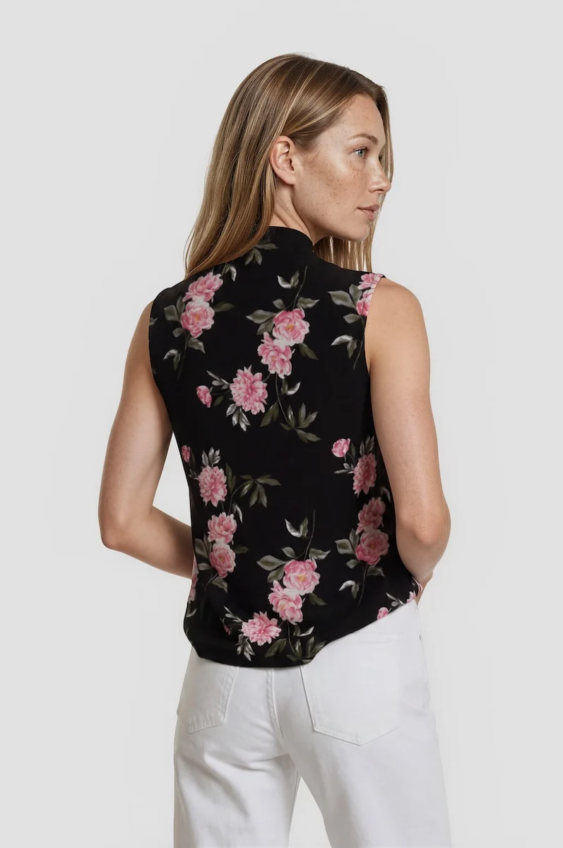 Sleeveless High Neck Top - Pink - Image 2