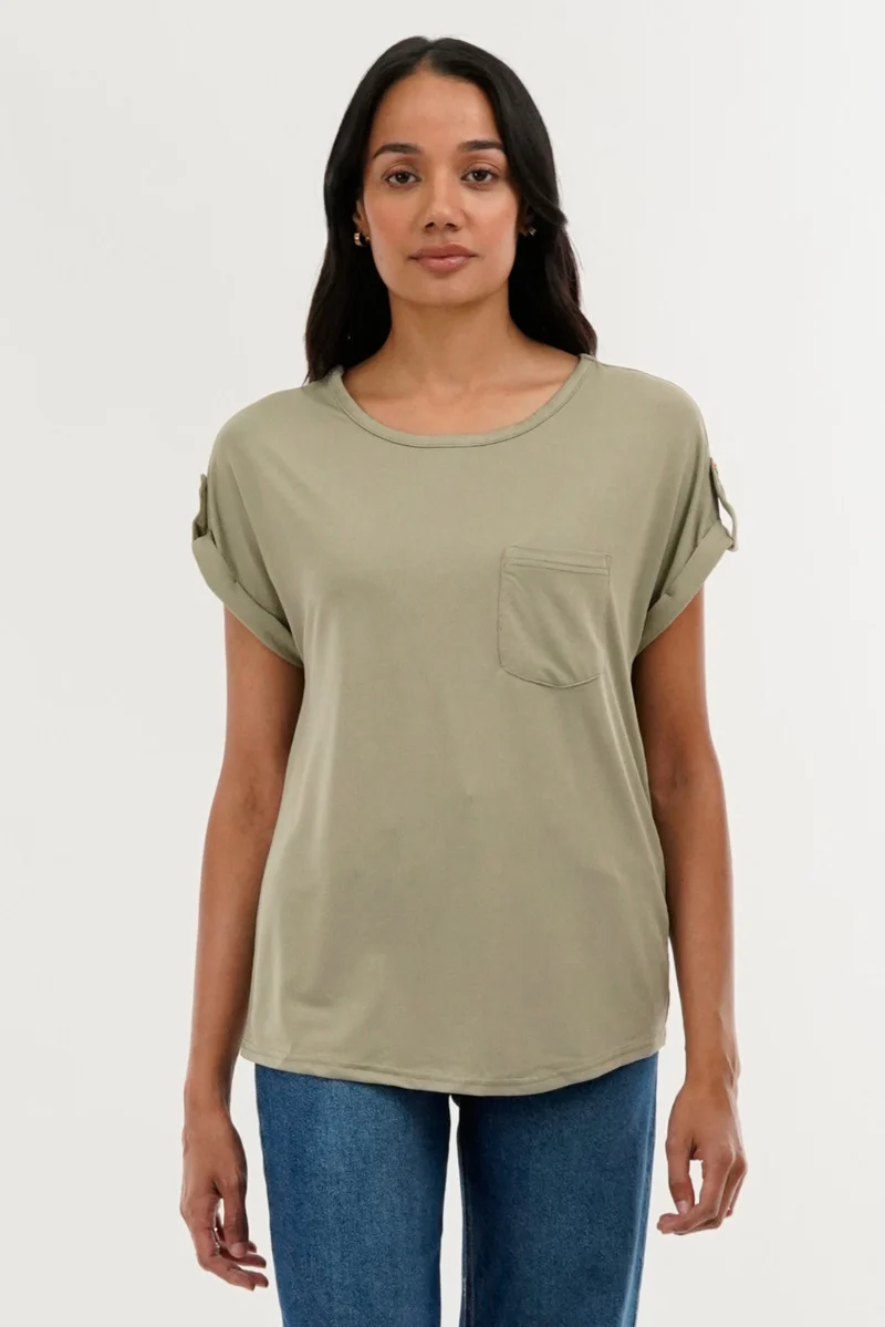 Basic Cap Sleeve Tee - Green