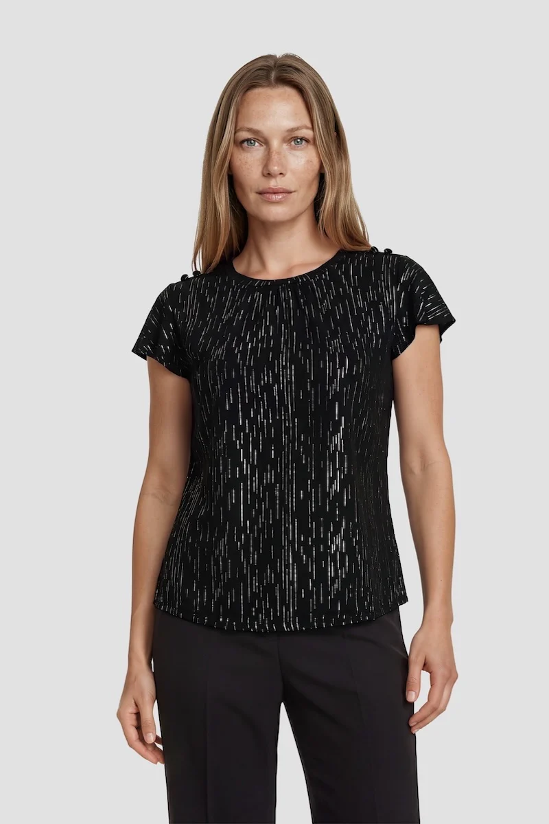 Short Sleeve Round Neck Top - White