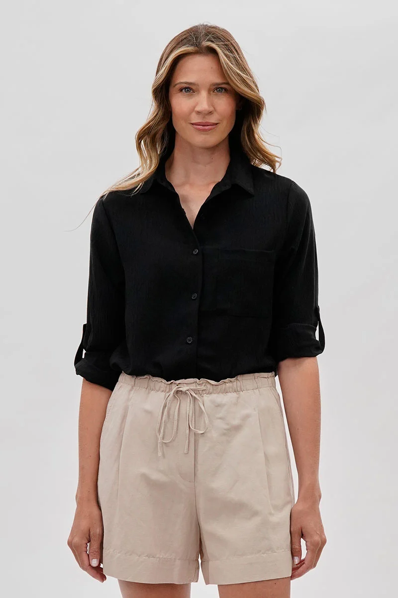 Vintage Classic Button Down Shirt - Black