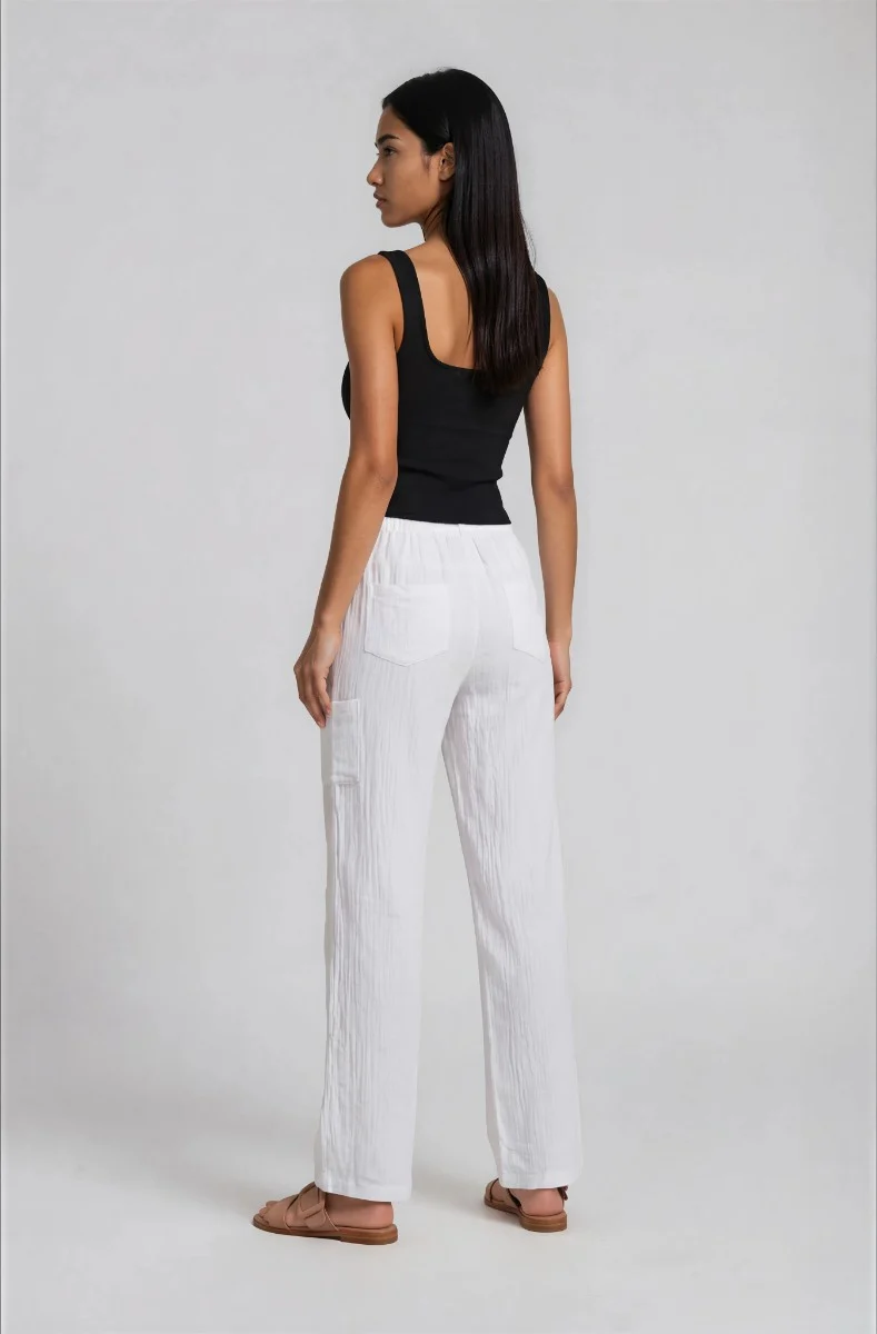 Utility Pants with Pockets - White - Image 2