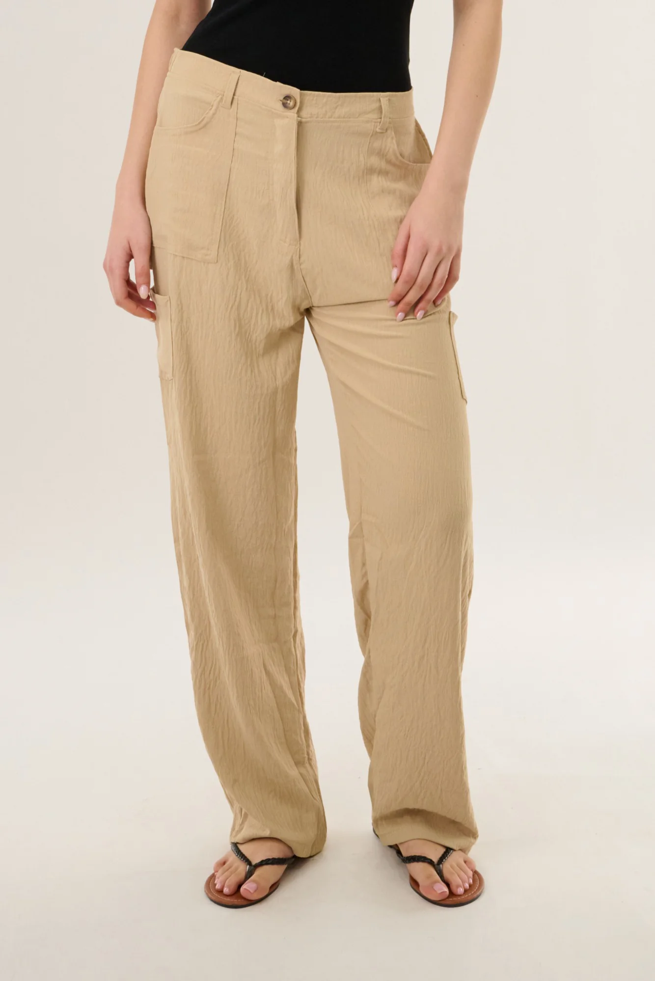 Pleated Pants - Taupe