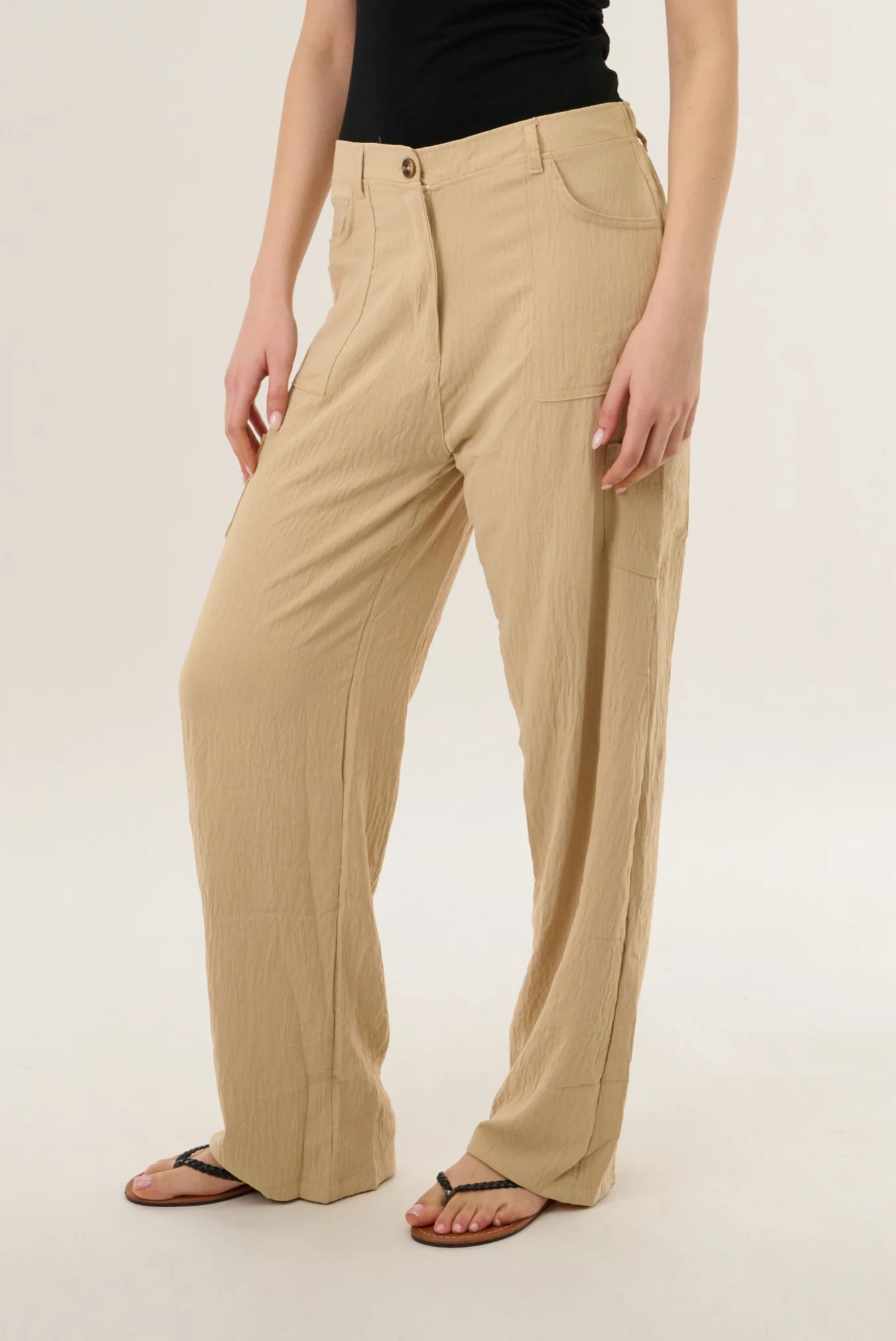 Pleated Pants - Taupe - Image 2