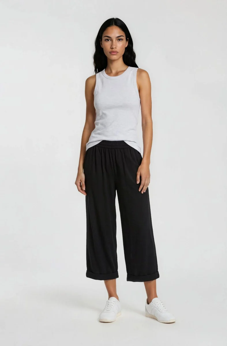 Roll Up Culottes - Black