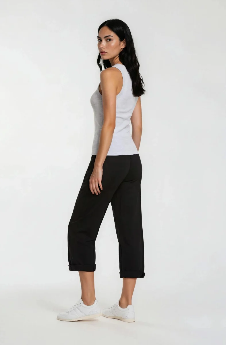 Roll Up Culottes - Black - Image 2