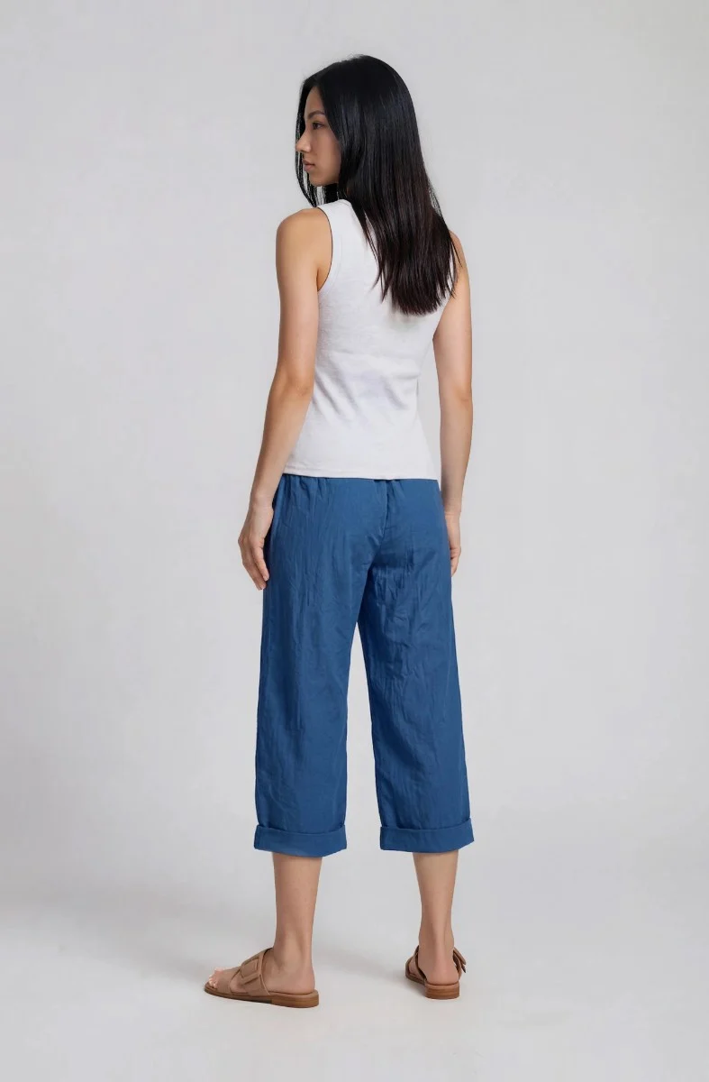 Roll Up Culottes - Blue - Image 2