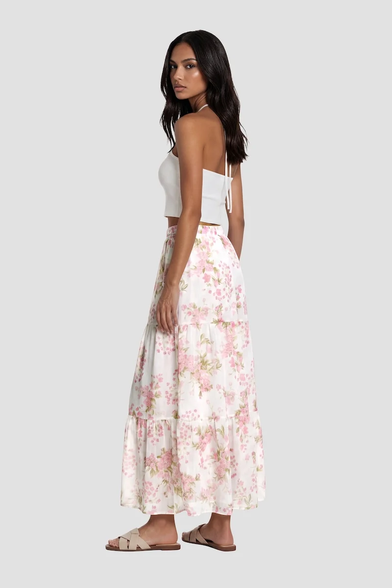 Printed Maxi Skirt - Blush - Image 2