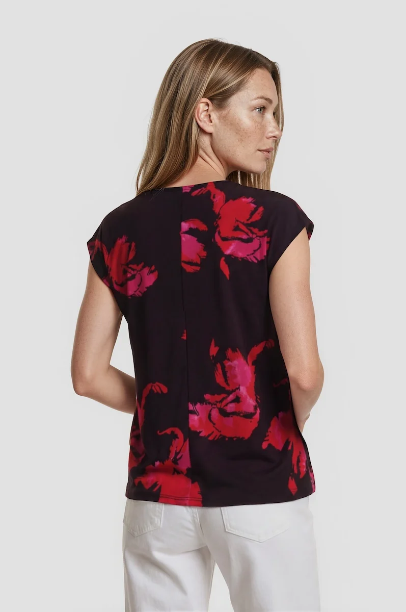 Basic Printed Tee - Magenta - Image 2