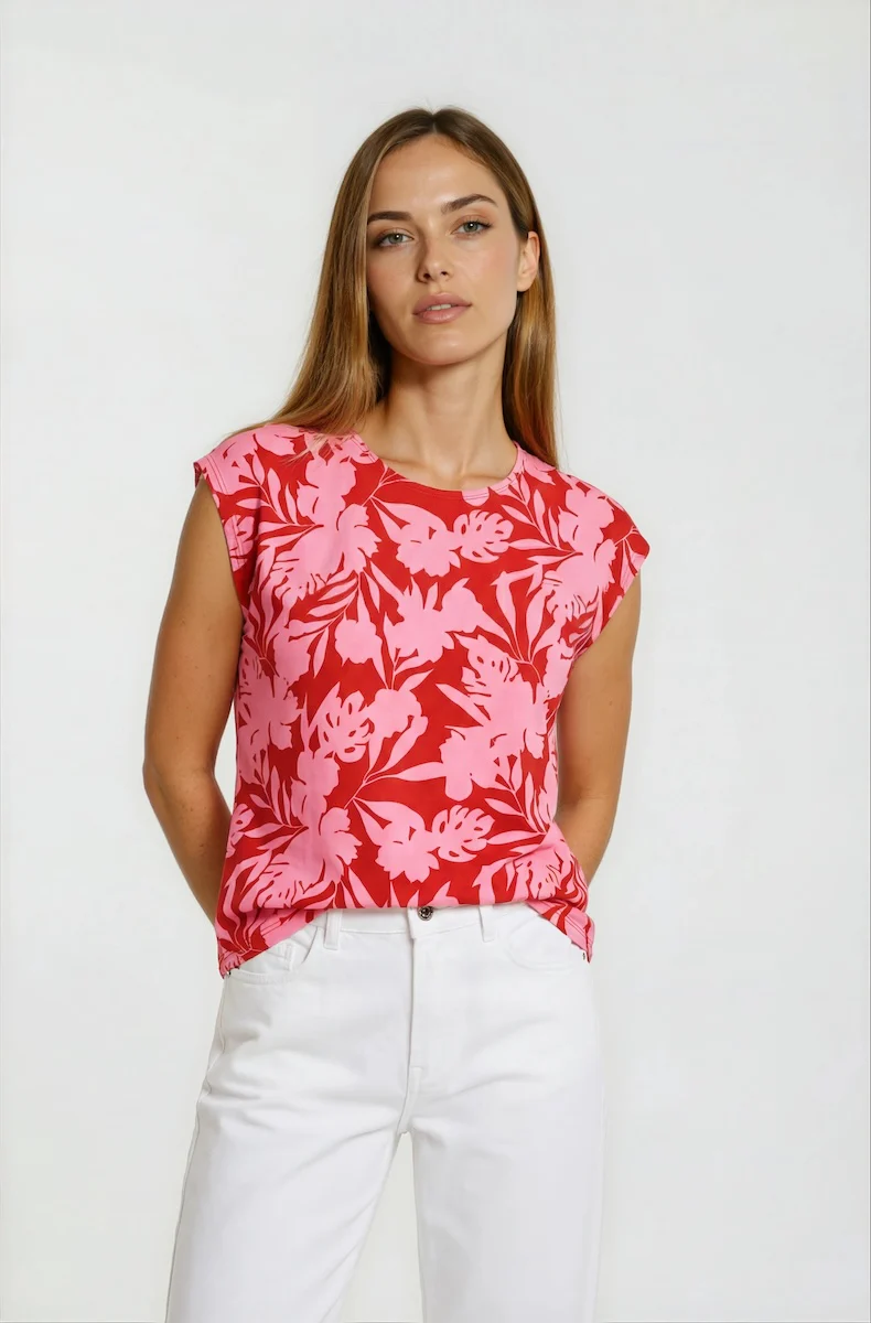 Basic Printed Tee - Red