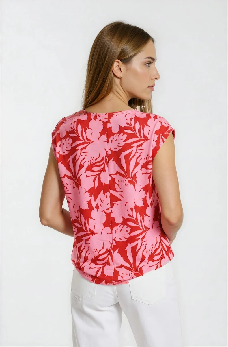 Basic Printed Tee - Red - Image 2