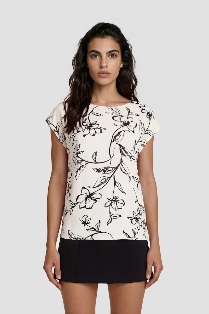 Short Sleeve Round Neck Shirt - White