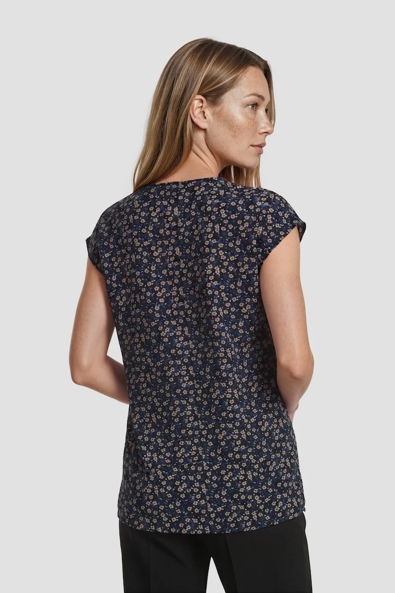 Short Sleeve Round Neck Shirt - Black - Image 2