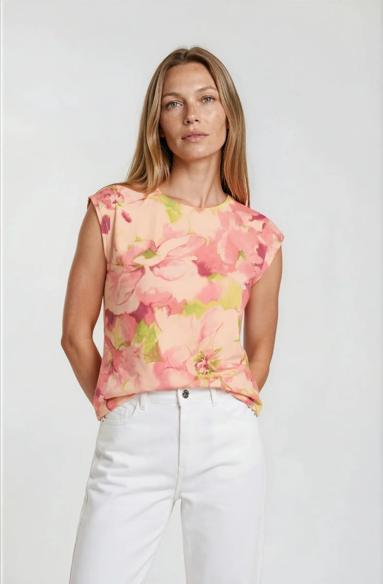 Basic Printed Tee - Blush