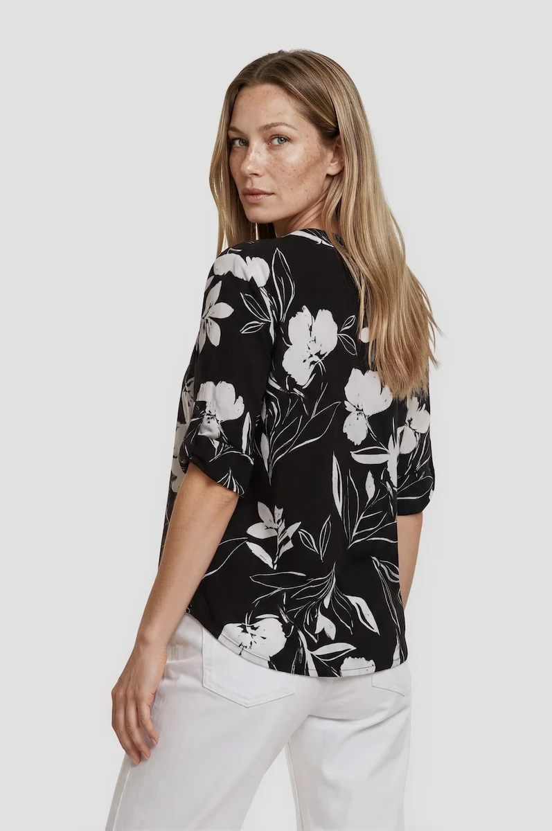 Printed Patch Pocket Shirt - Black - Image 2