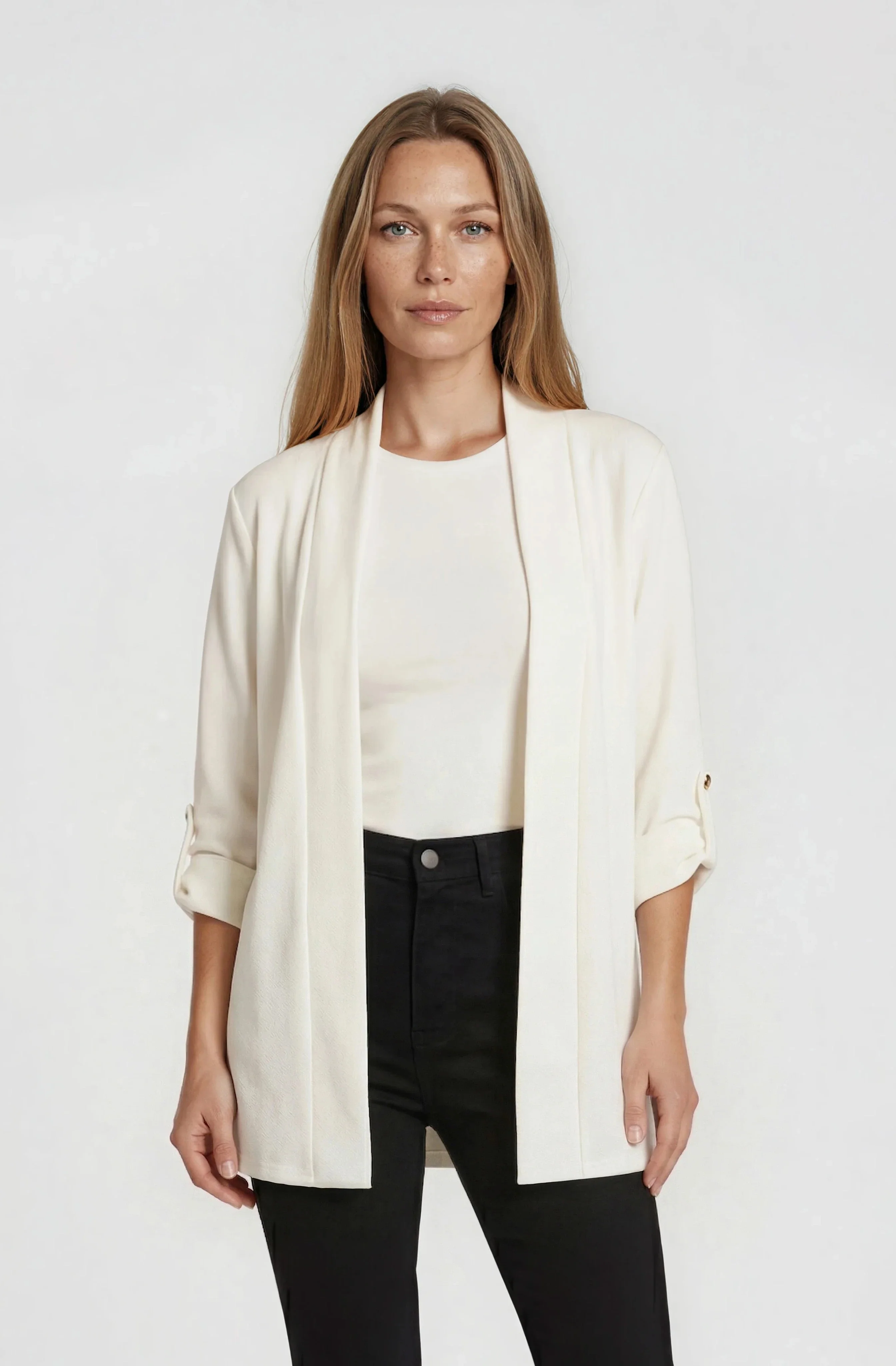 Open Front Blazer - White